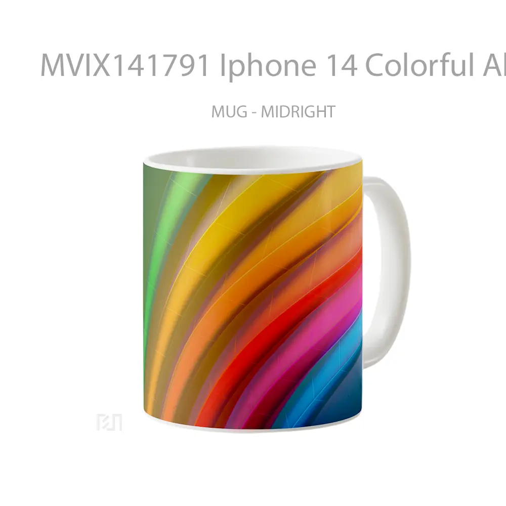 Mug Iphone 14 Colorful Abstract Ios 1 Gelas Keramik Unik - All-side / Desain
