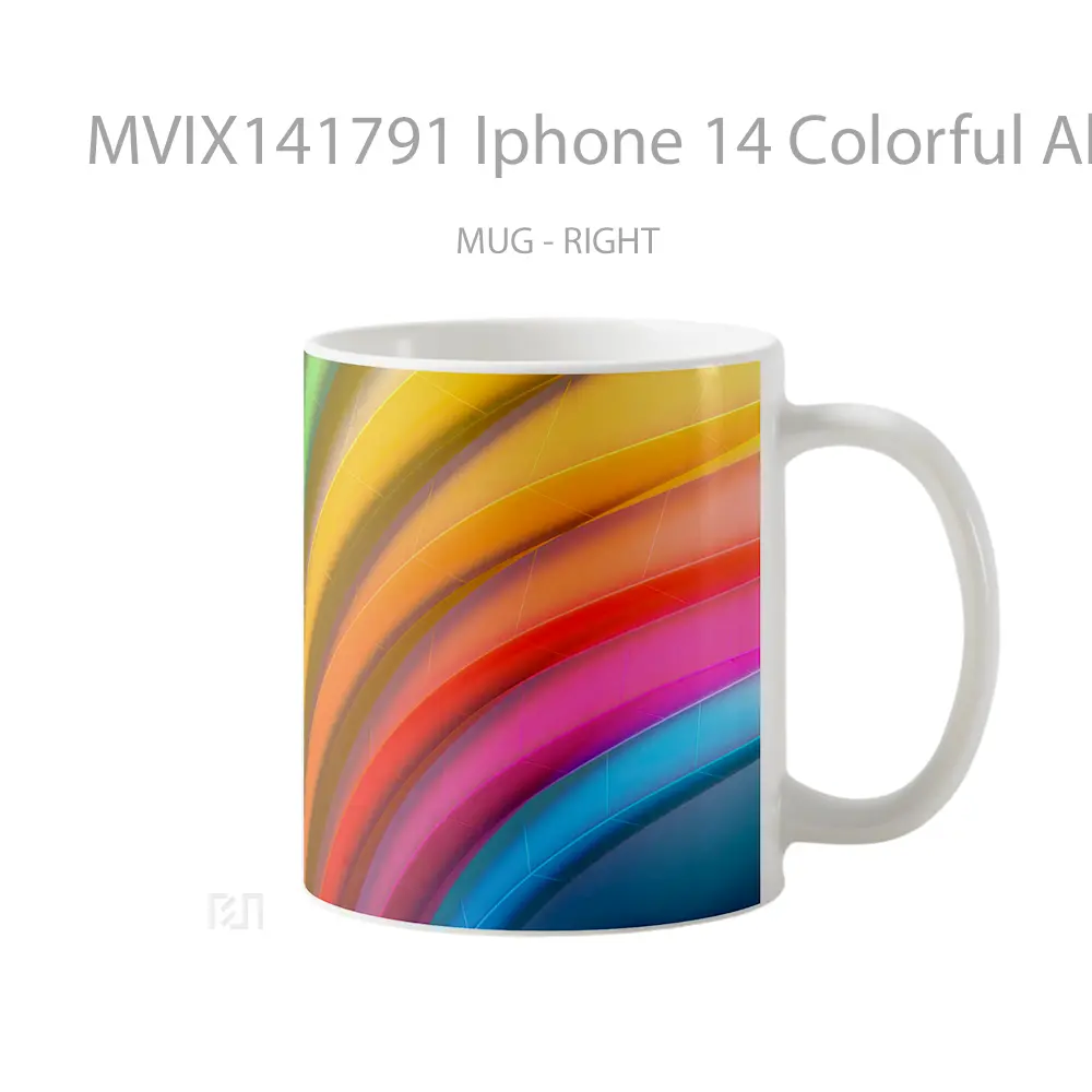 Mug Iphone 14 Colorful Abstract Ios 1 Gelas Keramik Unik - All-side / Desain