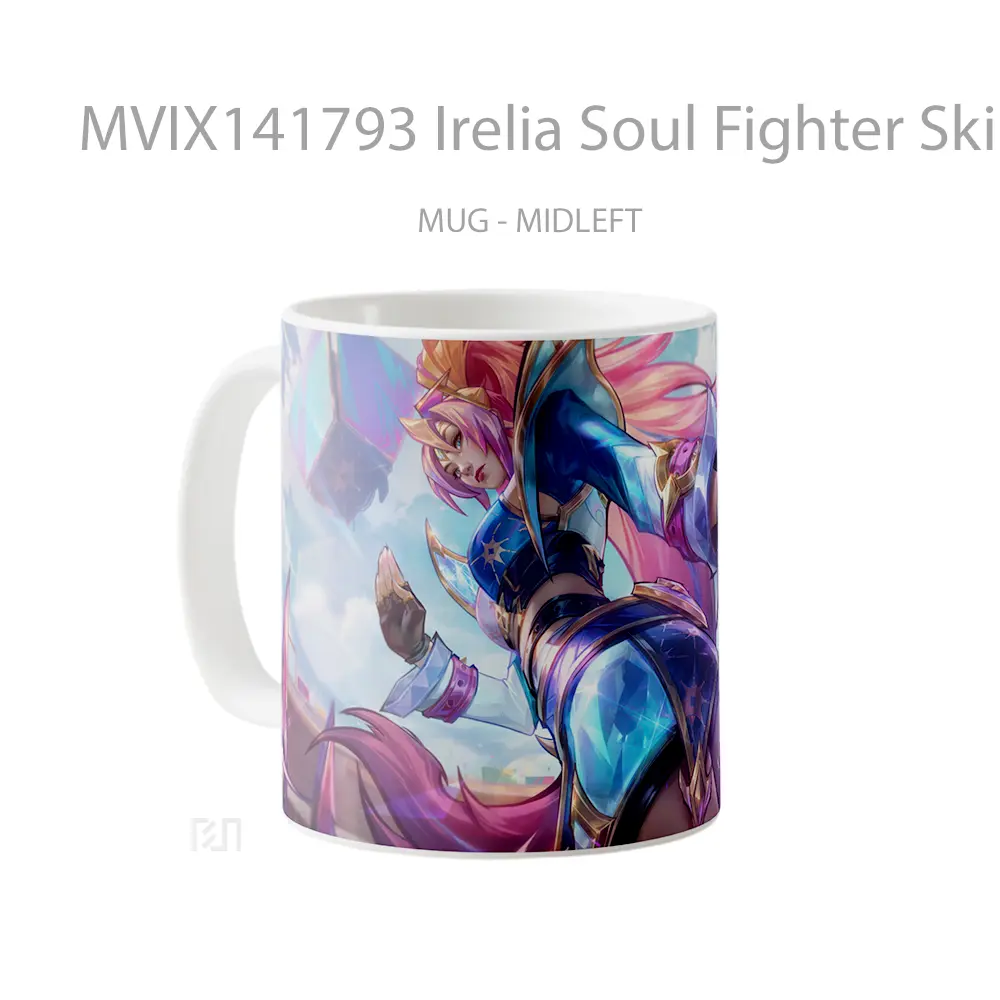 Mug Irelia Soul Fighter Skin Lol Wild Rift Splash Art Cangkir Gamer - All-side / Desain