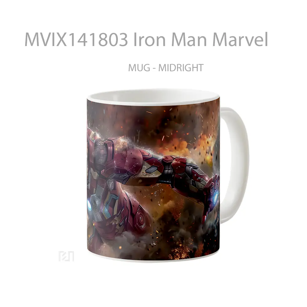 Mug Iron Man Marvel Gelas Superhero - All-side / Desain
