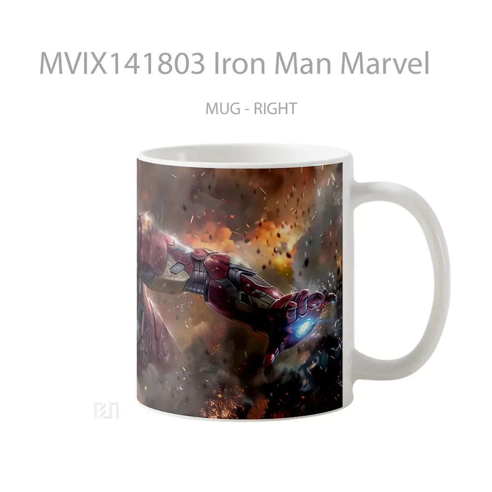 Mug Iron Man Marvel Gelas Superhero - All-side / Desain