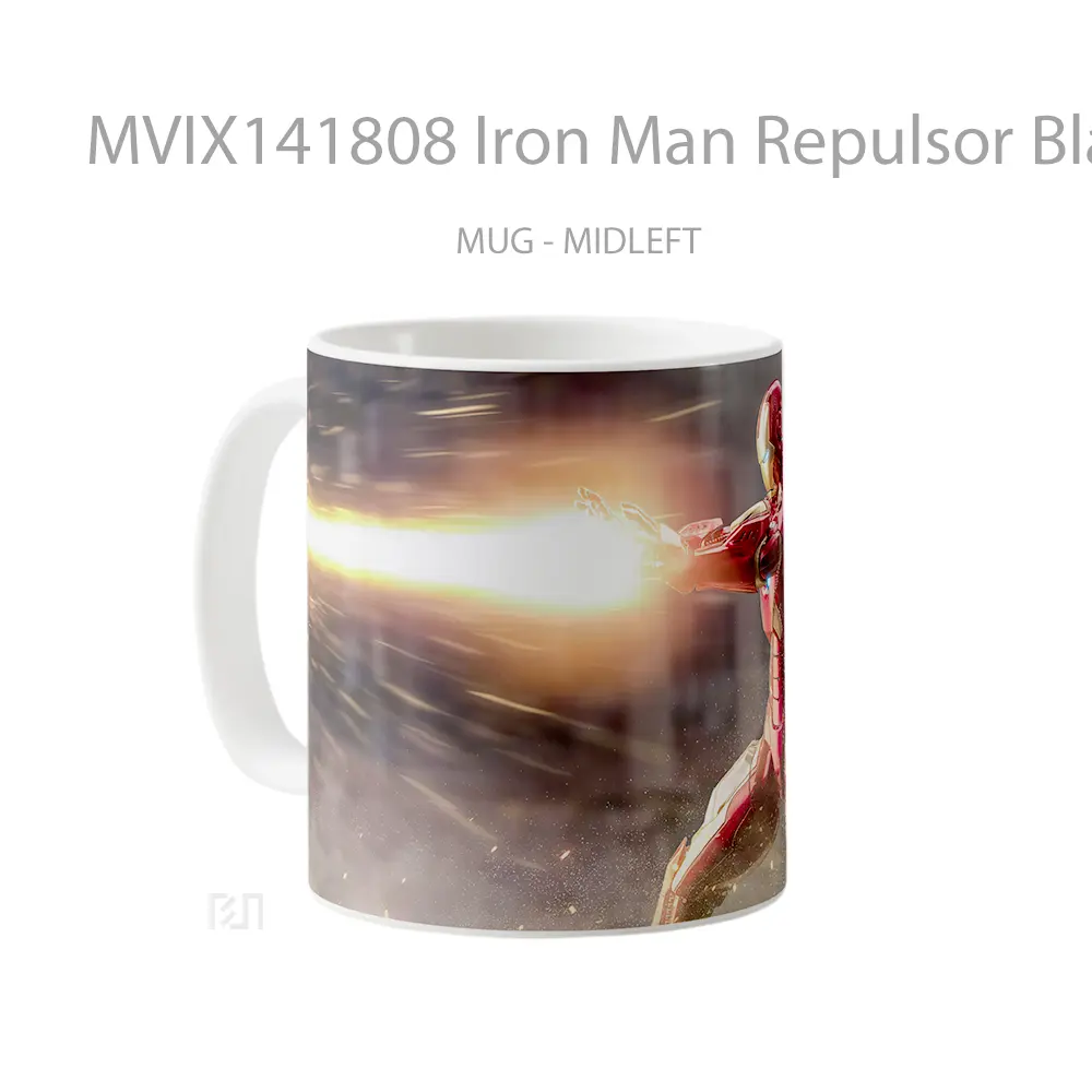 Mug Iron Man Repulsor Blasts Gelas Superhero - All-side / Desain