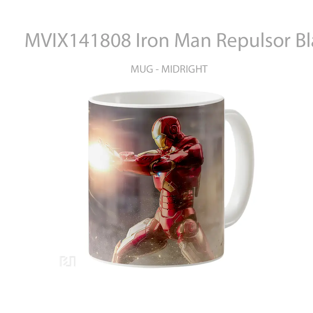 Mug Iron Man Repulsor Blasts Gelas Superhero - All-side / Desain