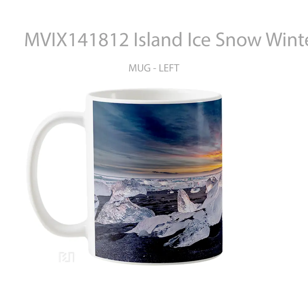 Mug Island Ice Snow Winter Sunset Scenery Gelas Pemandangan Alam - All-side / Desain