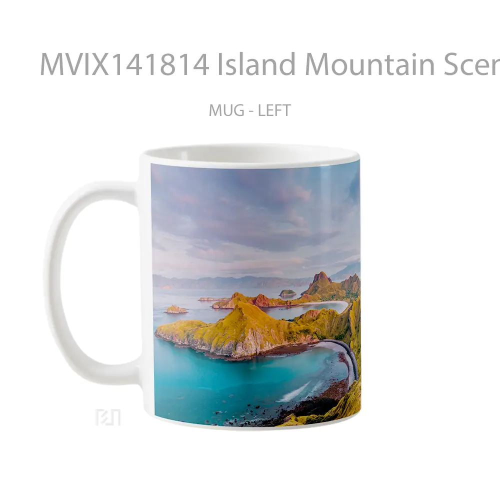 Mug Island Mountain Scenery Gelas Pemandangan Alam - All-side / Desain