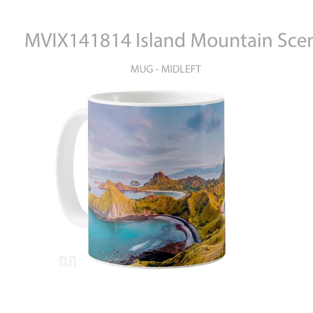 Mug Island Mountain Scenery Gelas Pemandangan Alam - All-side / Desain