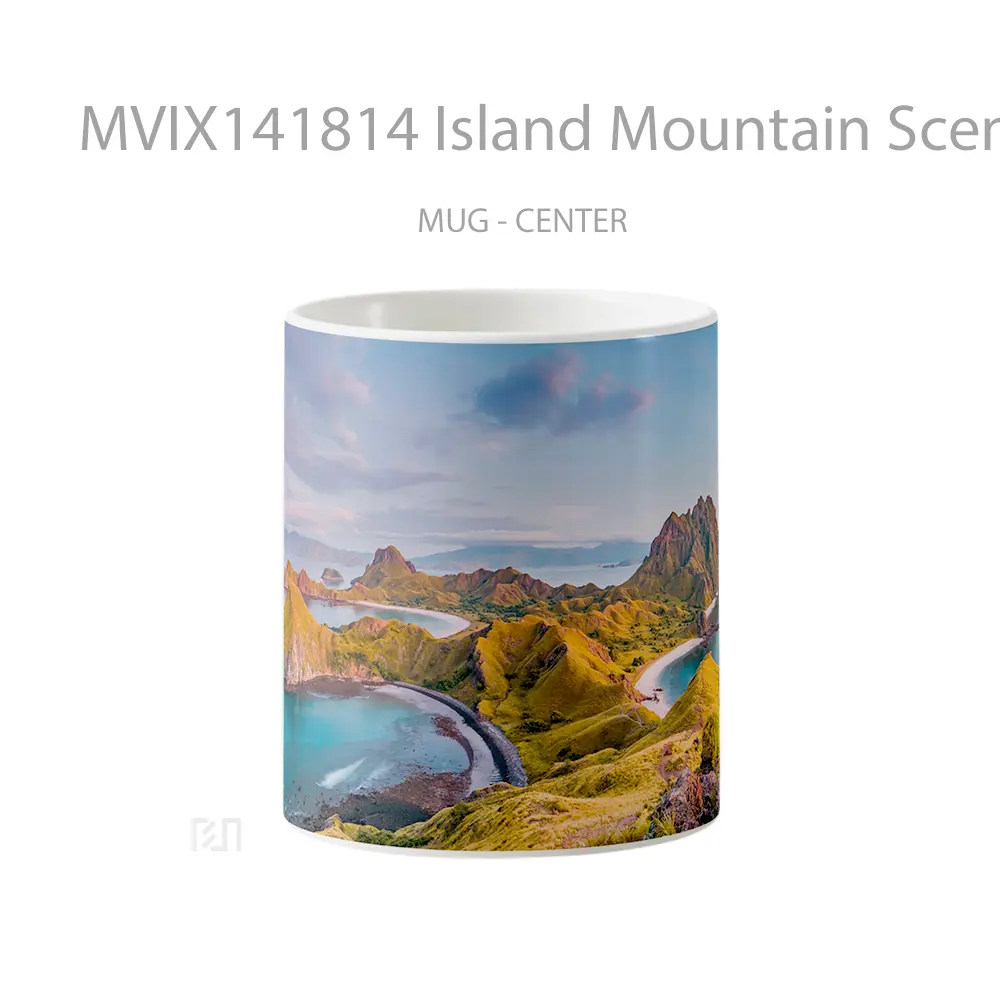 Mug Island Mountain Scenery Gelas Pemandangan Alam