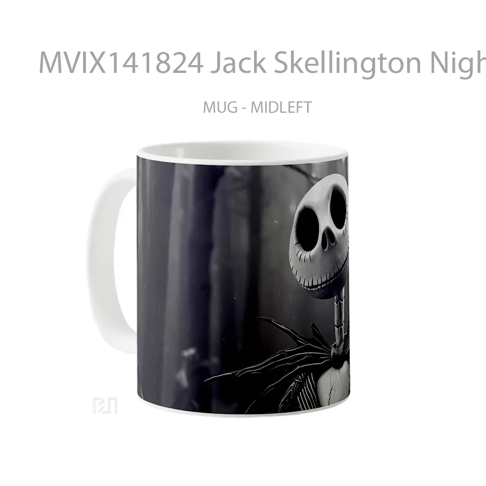 Mug Jack Skellington Nightmare Before Christmas Movie Gelas Keramik Unik - All-side / Desain