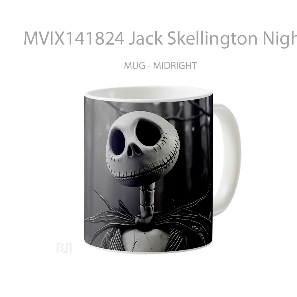 Mug Jack Skellington Nightmare Before Christmas Movie Gelas Keramik Unik - All-side / Desain