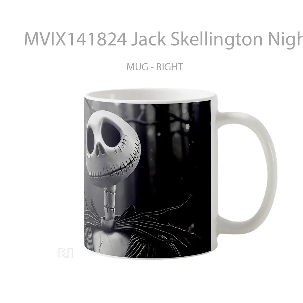 Mug Jack Skellington Nightmare Before Christmas Movie Gelas Keramik Unik - All-side / Desain
