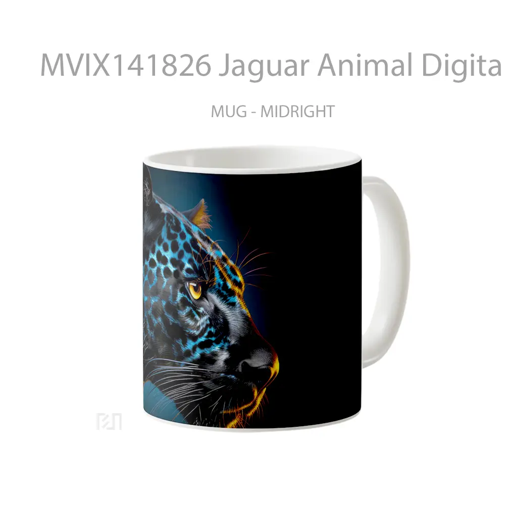 Mug Jaguar Animal Digital Art Gelas Hewan Lucu - All-side / Desain