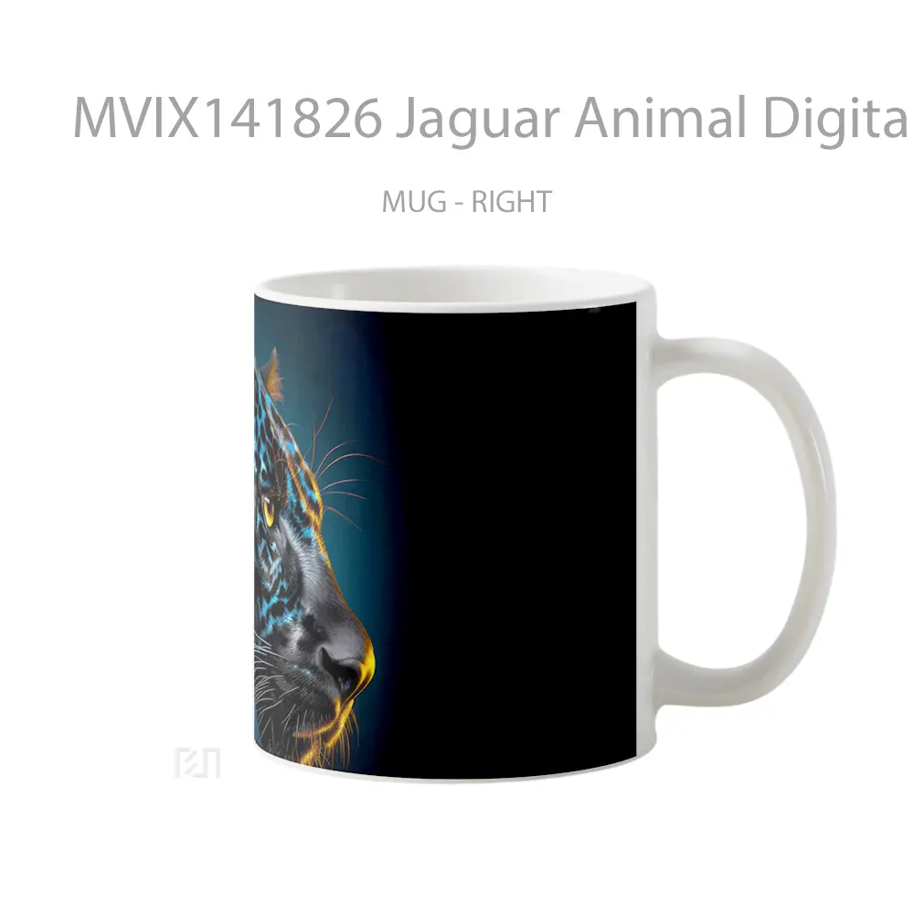 Mug Jaguar Animal Digital Art Gelas Hewan Lucu - All-side / Desain
