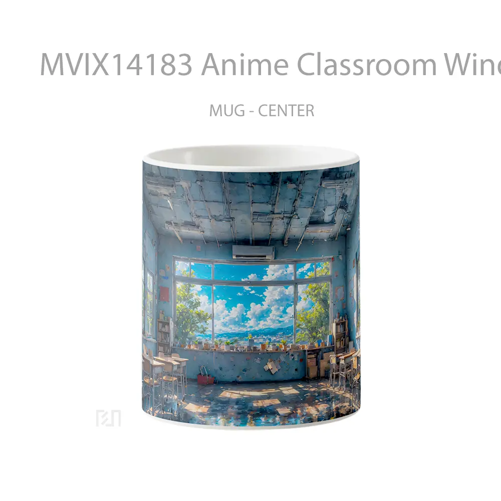 Mug Anime Classroom Window Scenery Cangkir Anime