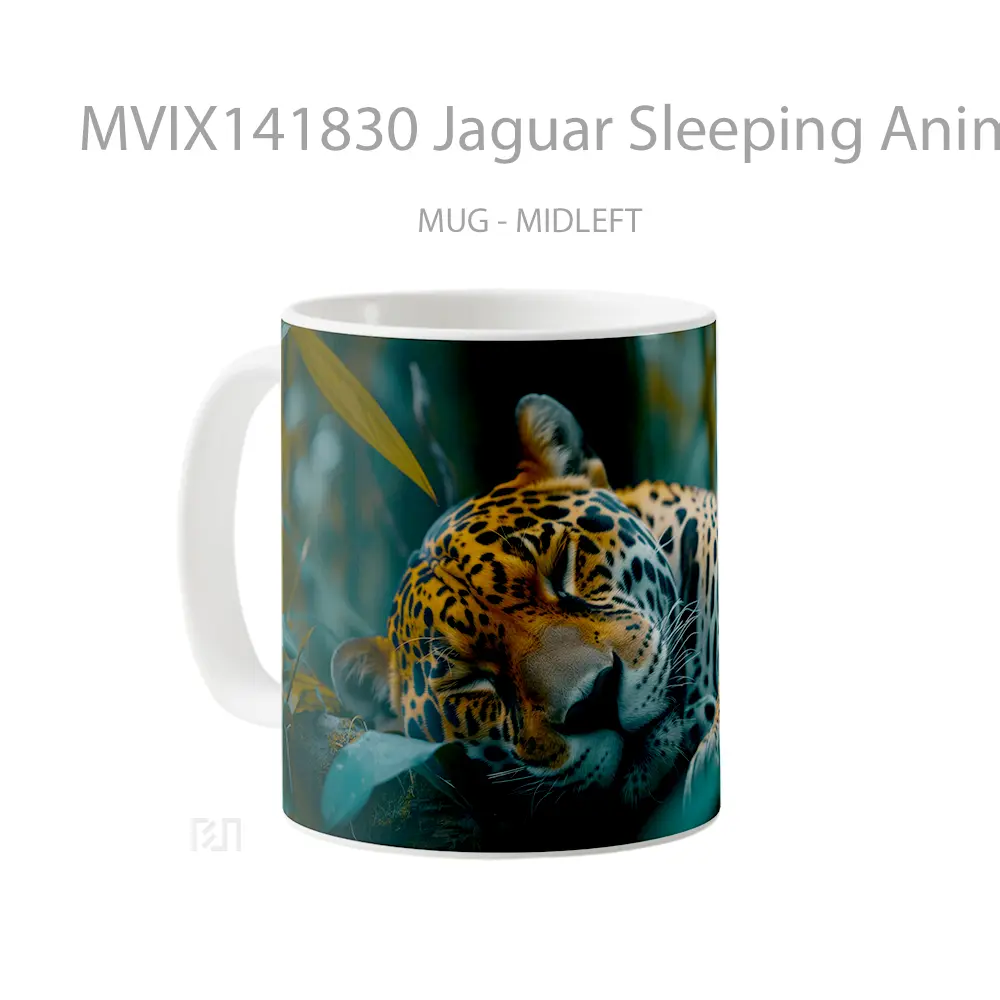 Mug Jaguar Sleeping Animal Gelas Hewan Lucu - All-side / Desain