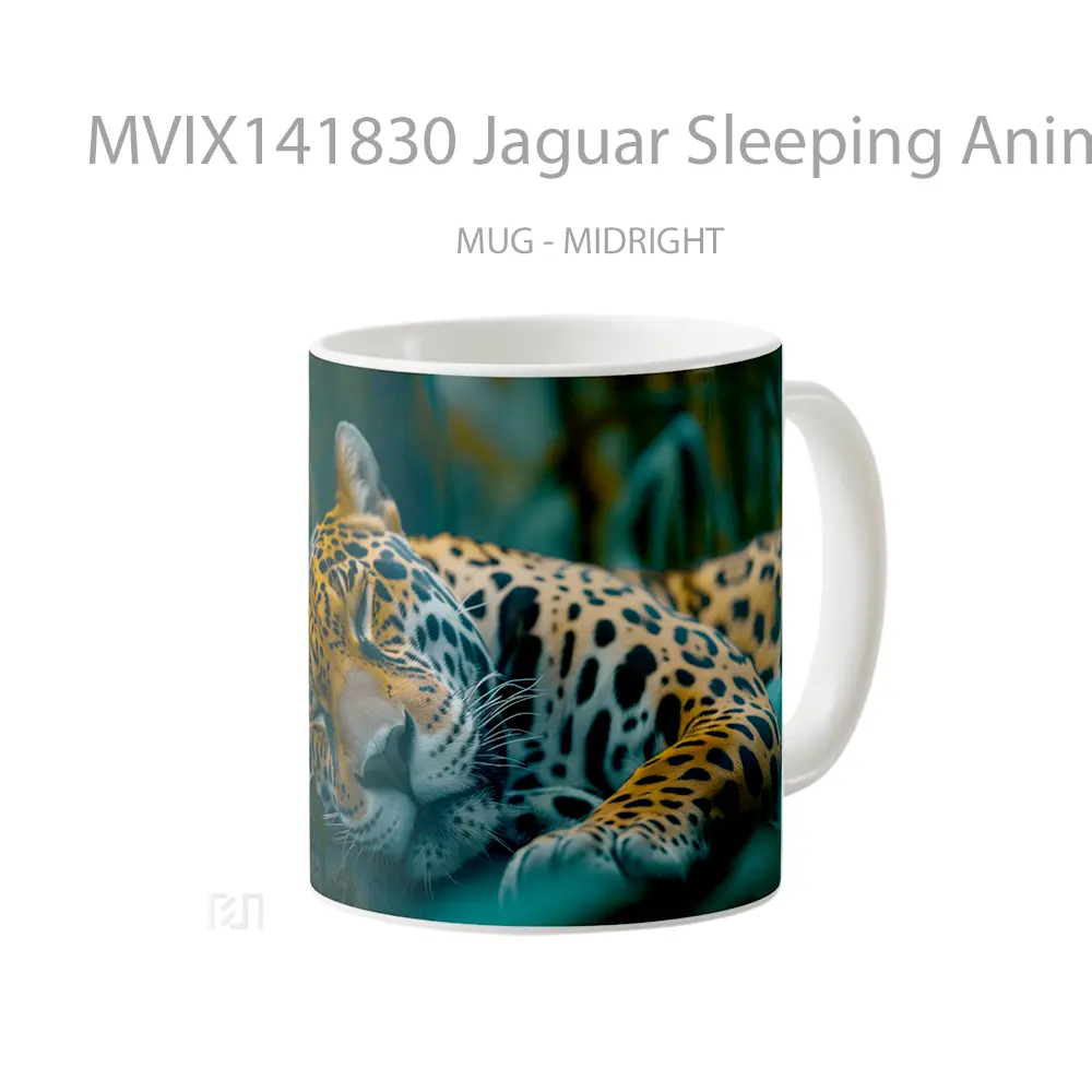 Mug Jaguar Sleeping Animal Gelas Hewan Lucu - All-side / Desain