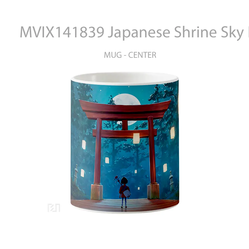 Mug Japanese Shrine Sky Lantern Kubo Gelas Pemandangan Alam