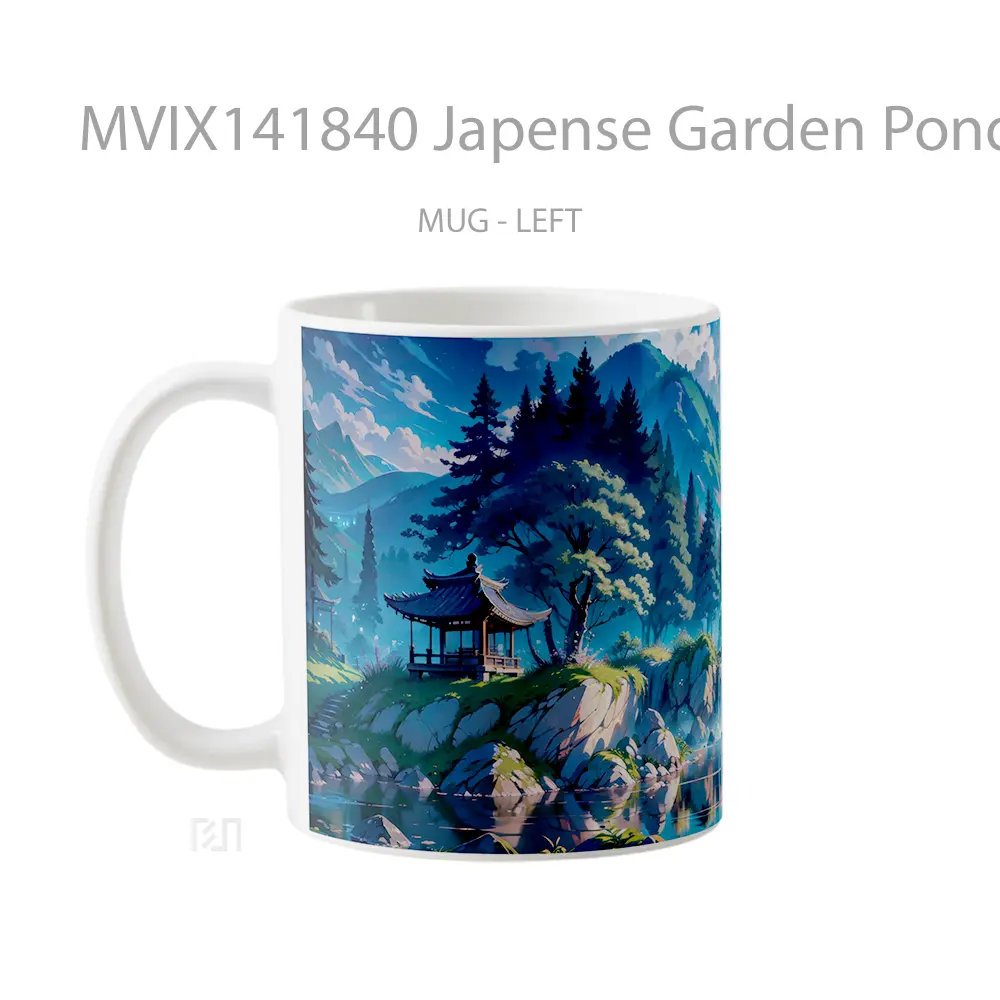 Mug Japense Garden Pond Forest Anime Scenery Cangkir Anime - All-side / Desain
