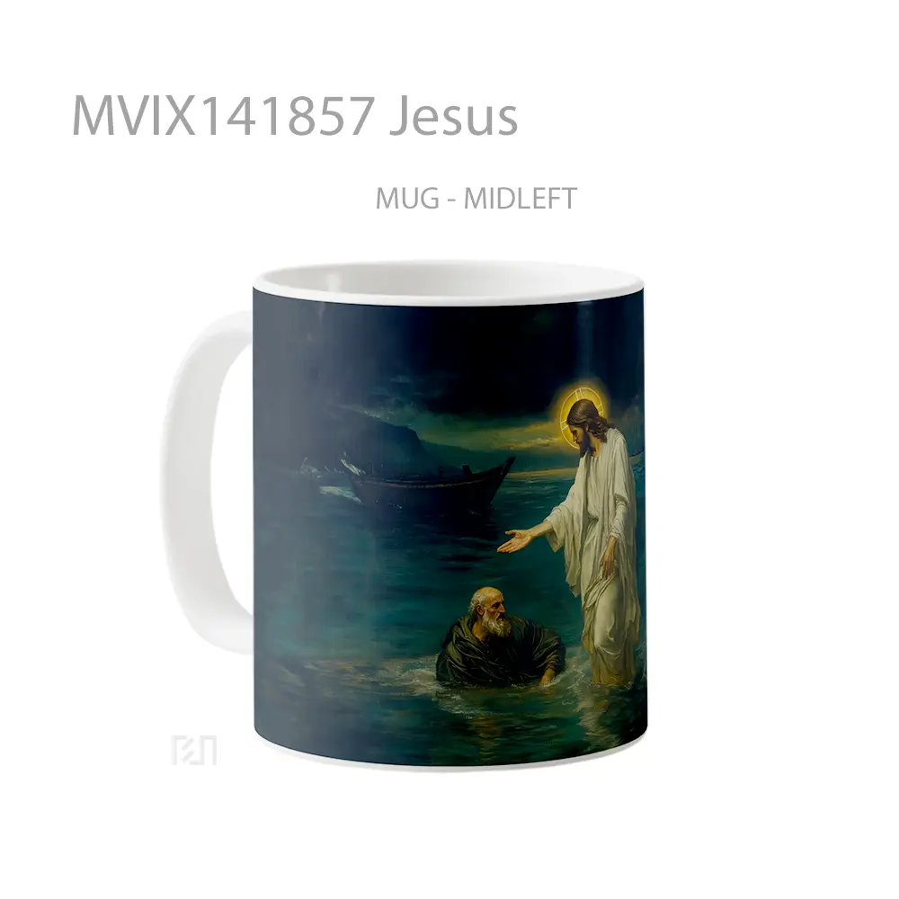 Mug Jesus Gelas Keramik Unik - All-side / Desain