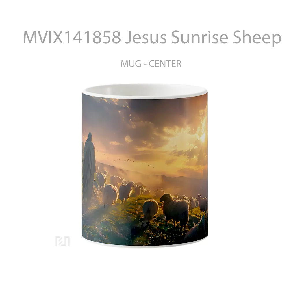 Mug Jesus Sunrise Sheep Gelas Pemandangan Alam