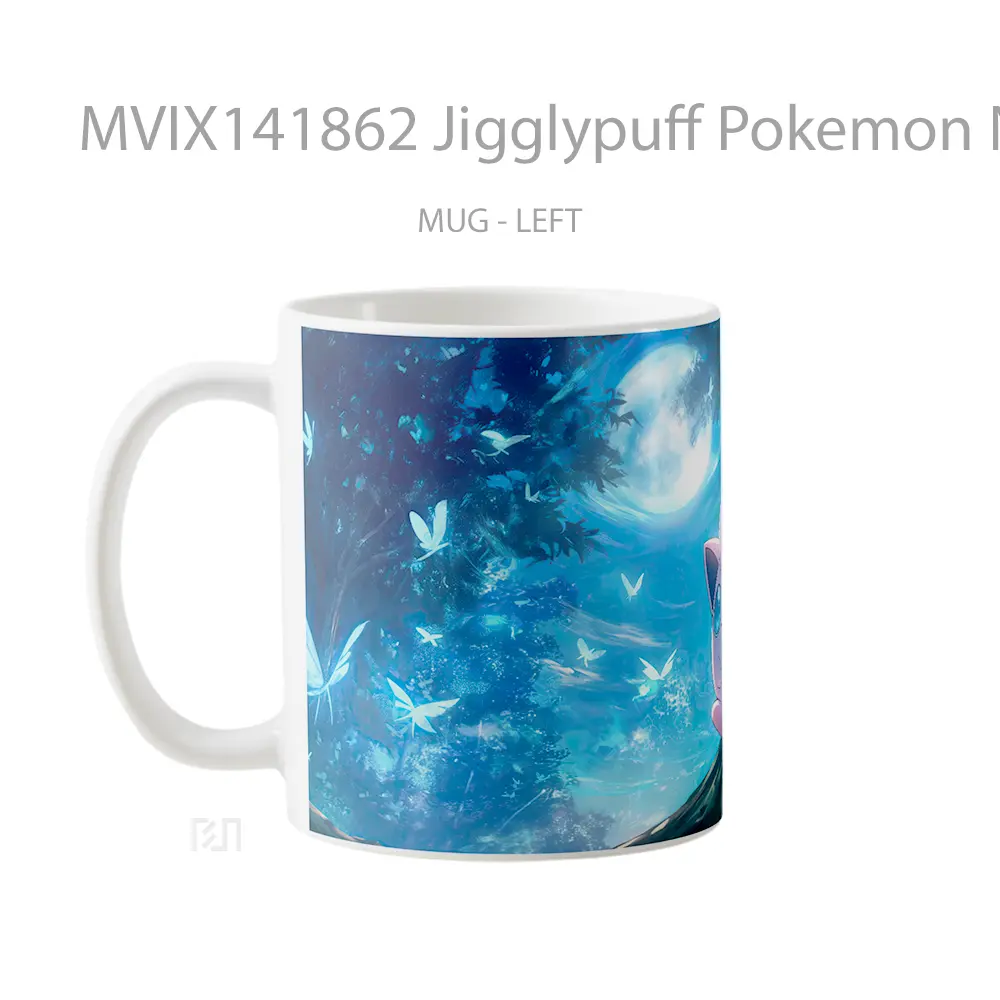 Mug Jigglypuff Pokemon Night Forest Gelas Pemandangan Alam - All-side / Desain