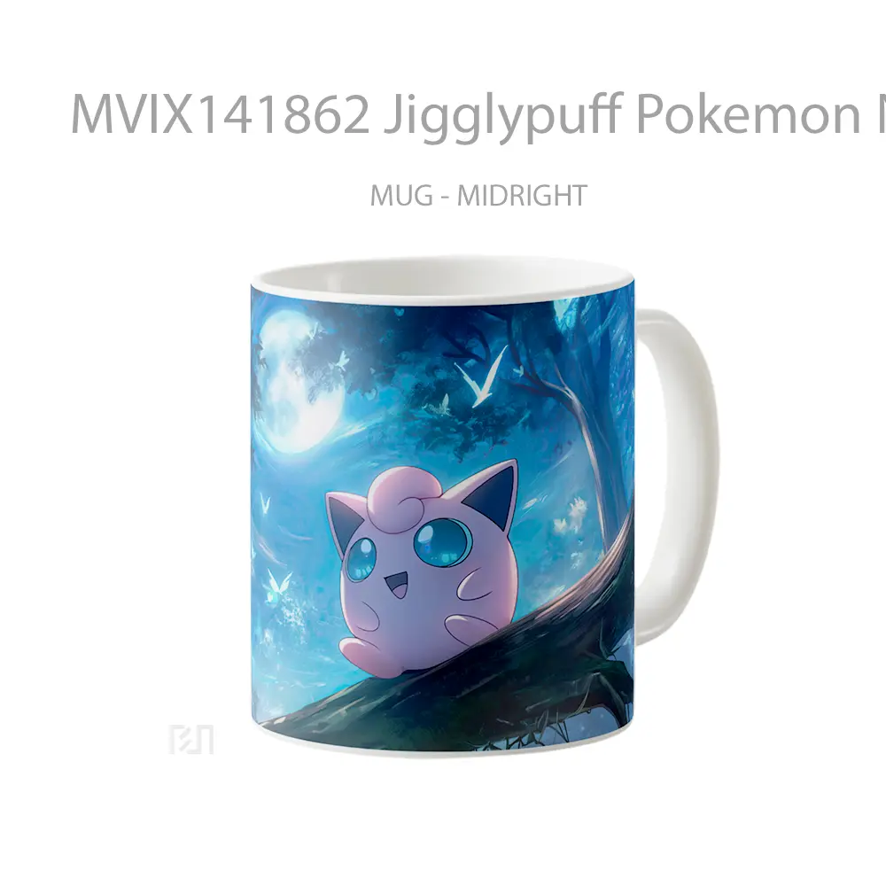 Mug Jigglypuff Pokemon Night Forest Gelas Pemandangan Alam - All-side / Desain