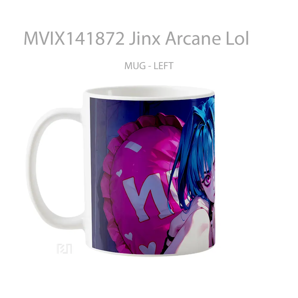 Mug Jinx Arcane Lol Cangkir Gamer - All-side / Desain