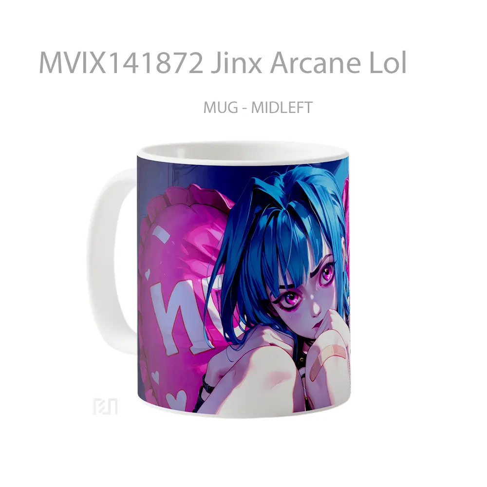 Mug Jinx Arcane Lol Cangkir Gamer - All-side / Desain