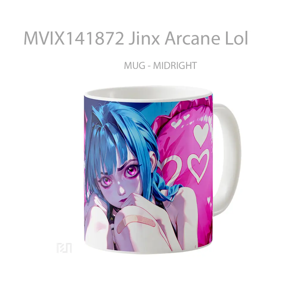 Mug Jinx Arcane Lol Cangkir Gamer - All-side / Desain