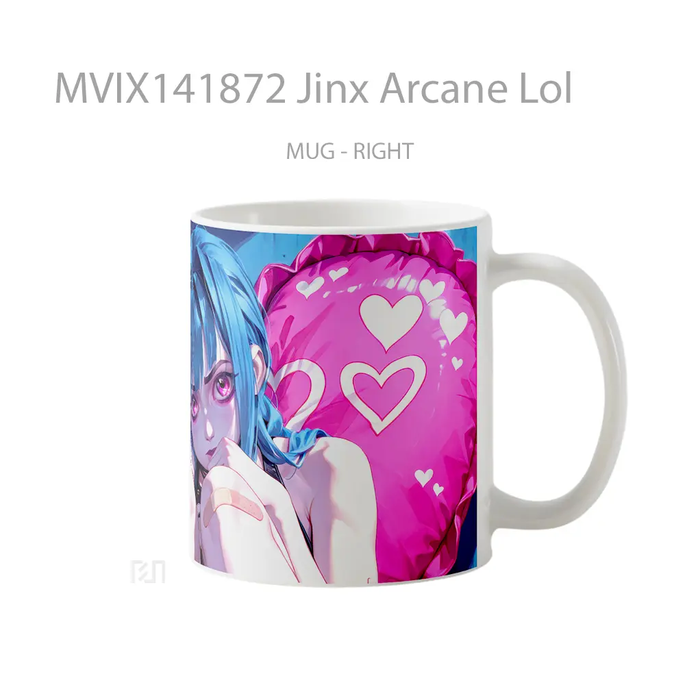 Mug Jinx Arcane Lol Cangkir Gamer - All-side / Desain