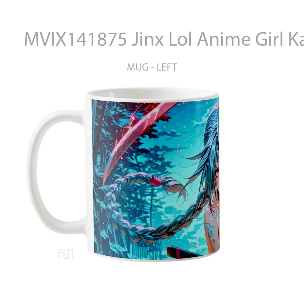 Mug Jinx Lol Anime Girl Katana Cangkir Anime - All-side / Desain
