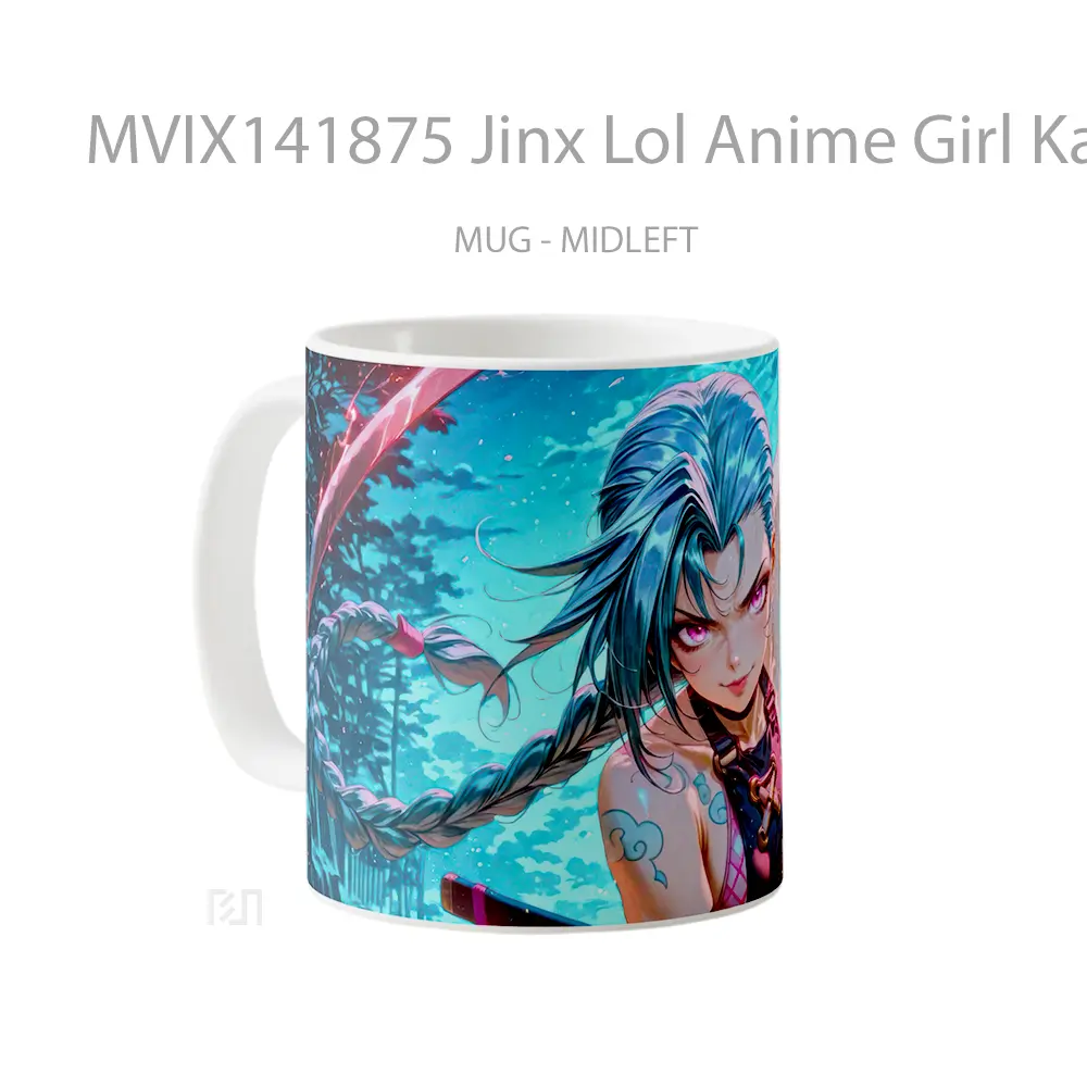Mug Jinx Lol Anime Girl Katana Cangkir Anime - All-side / Desain