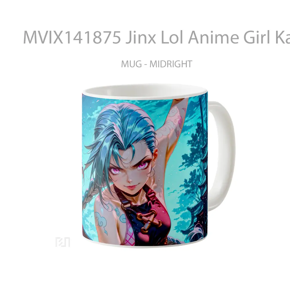 Mug Jinx Lol Anime Girl Katana Cangkir Anime - All-side / Desain