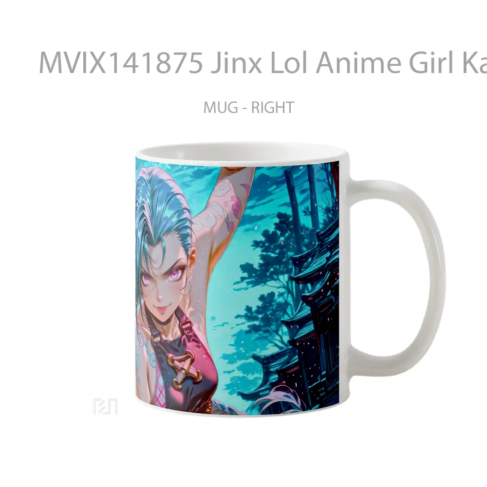 Mug Jinx Lol Anime Girl Katana Cangkir Anime - All-side / Desain