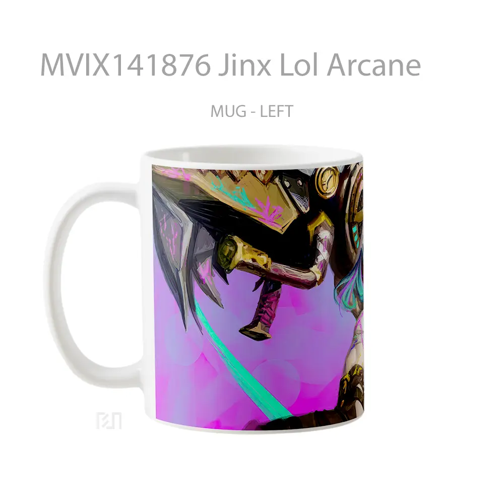 Mug Jinx Lol Arcane Cangkir Gamer - All-side / Desain