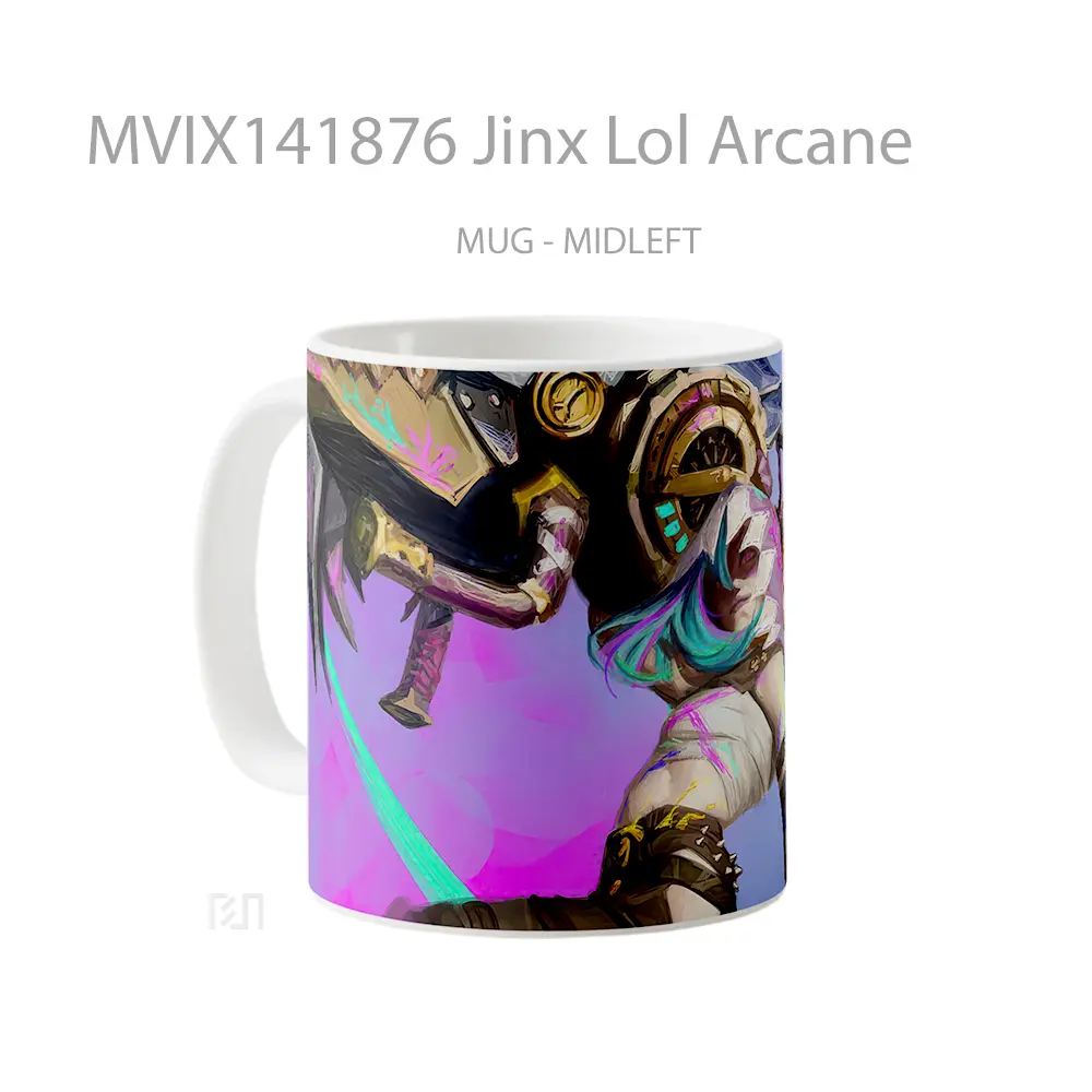 Mug Jinx Lol Arcane Cangkir Gamer - All-side / Desain