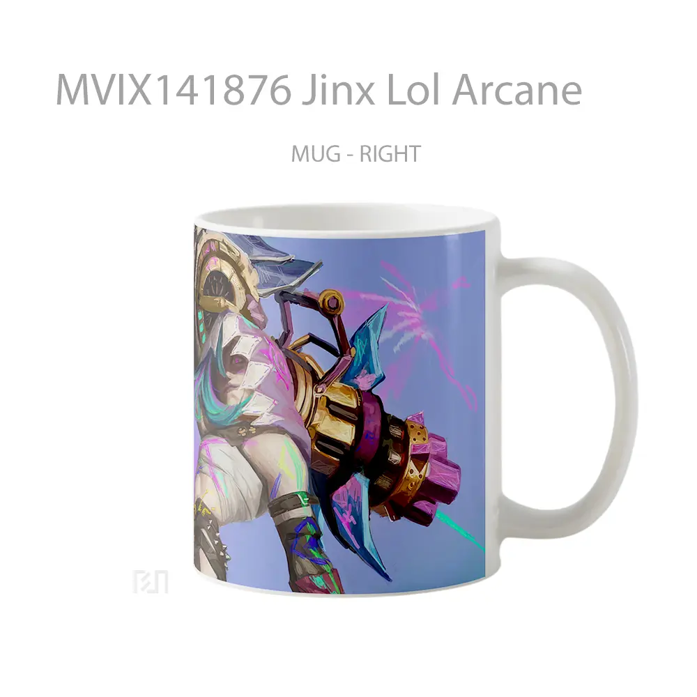 Mug Jinx Lol Arcane Cangkir Gamer - All-side / Desain