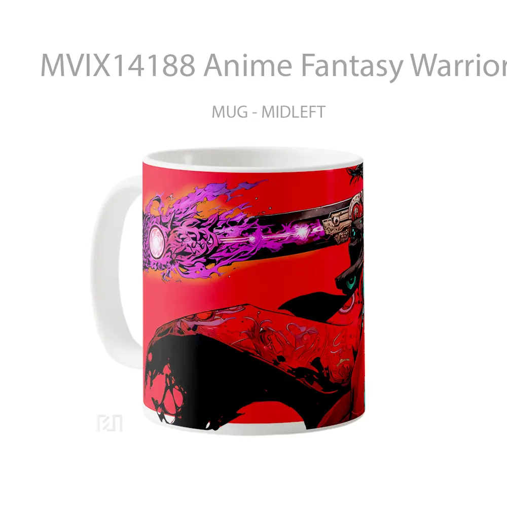 Mug Anime Fantasy Warrior Sword Cangkir Anime - All-side / Desain