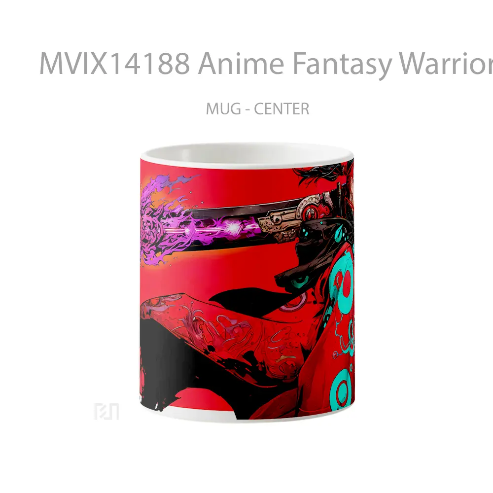 Mug Anime Fantasy Warrior Sword Cangkir Anime