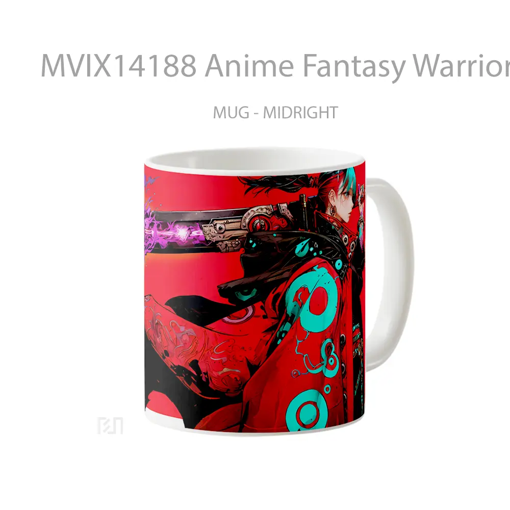 Mug Anime Fantasy Warrior Sword Cangkir Anime - All-side / Desain