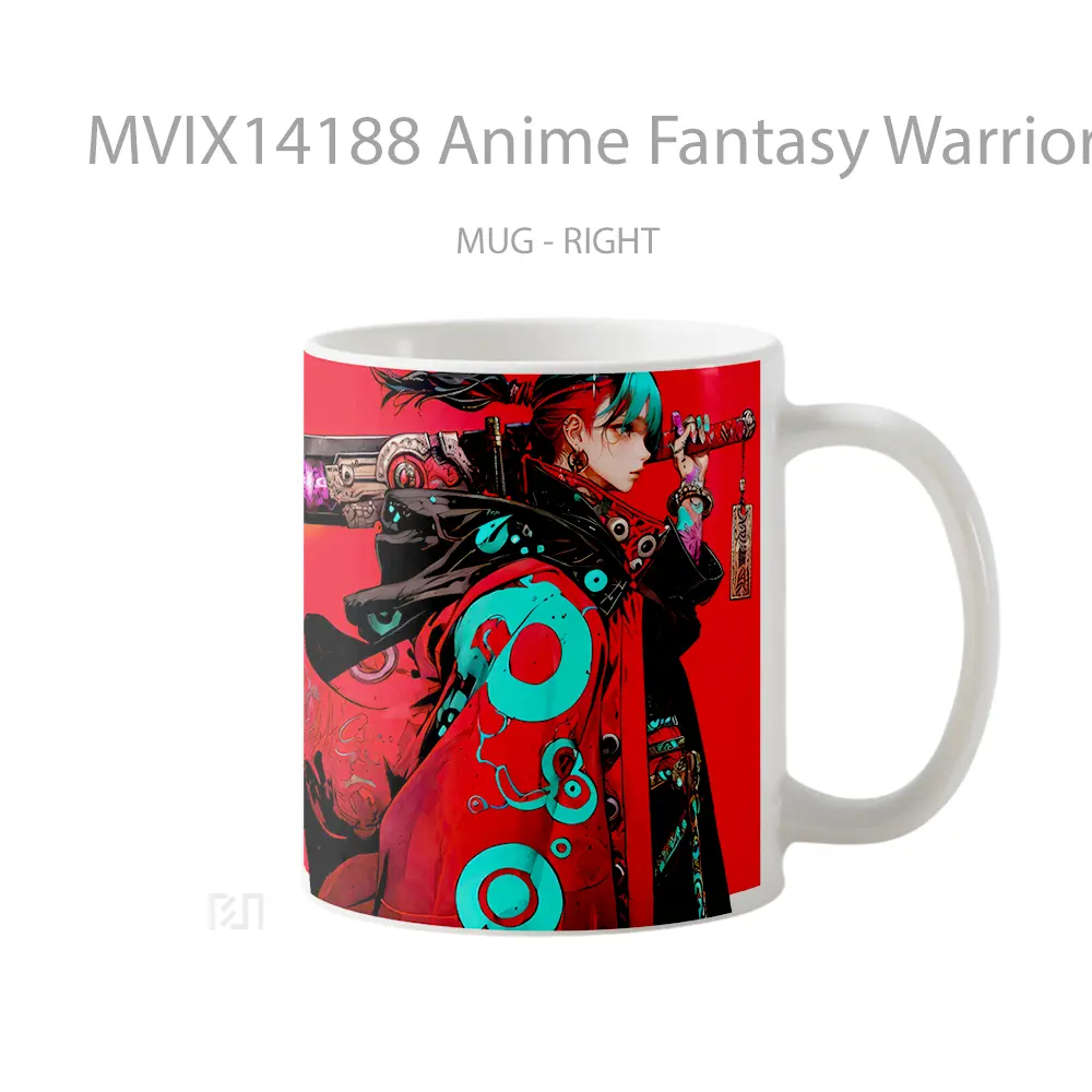 Mug Anime Fantasy Warrior Sword Cangkir Anime - All-side / Desain