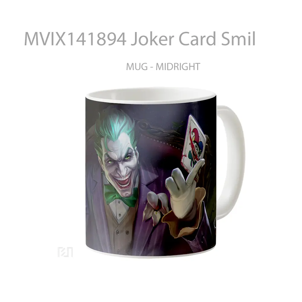 Mug Joker Card Smil Gelas Keramik Unik - All-side / Desain