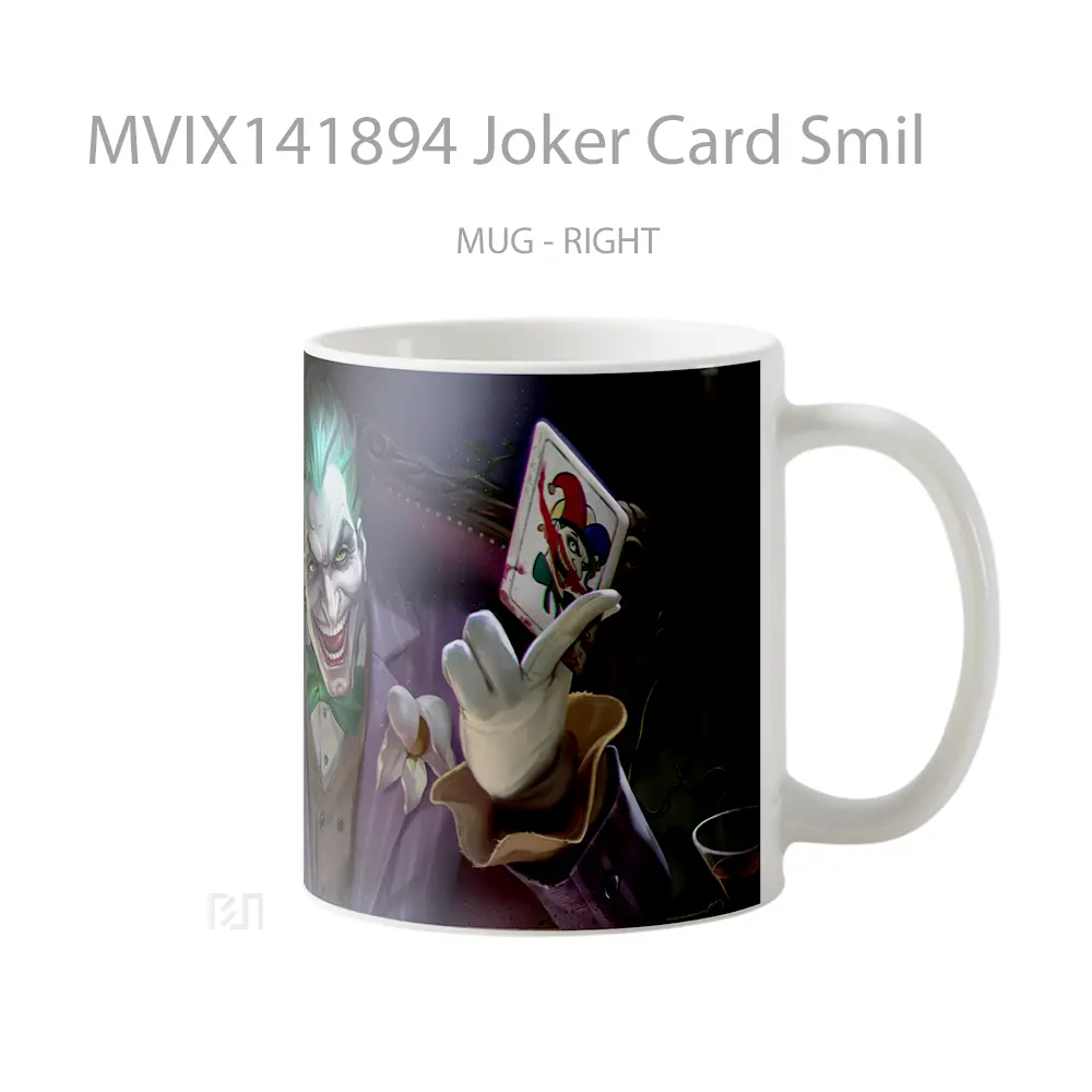 Mug Joker Card Smil Gelas Keramik Unik - All-side / Desain