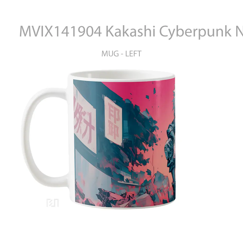 Mug Kakashi Cyberpunk Ninja Gelas Keramik Unik - All-side / Desain