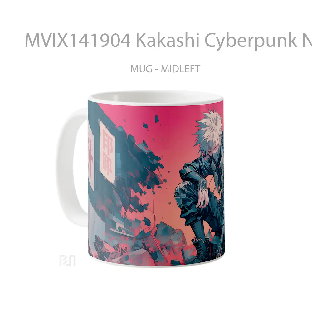 Mug Kakashi Cyberpunk Ninja Gelas Keramik Unik - All-side / Desain