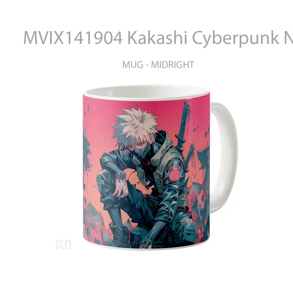 Mug Kakashi Cyberpunk Ninja Gelas Keramik Unik - All-side / Desain