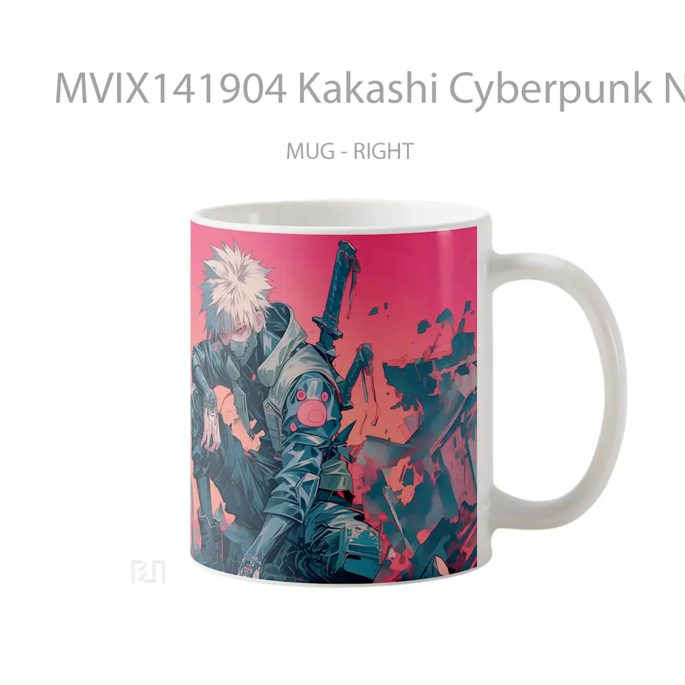Mug Kakashi Cyberpunk Ninja Gelas Keramik Unik - All-side / Desain