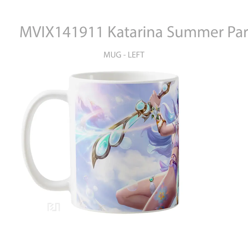 Mug Katarina Summer Party Skin Lol Wild Rift Splash Art Cangkir Gamer - All-side / Desain