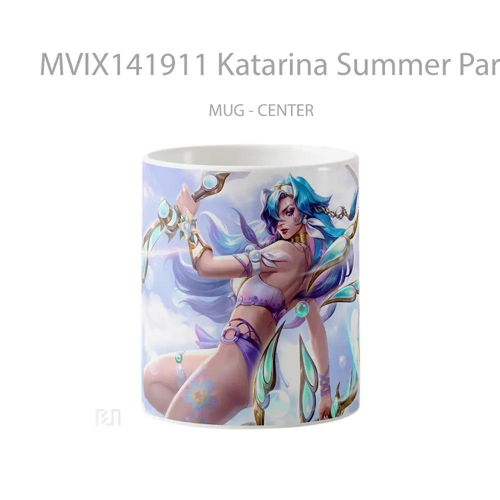 Mug Katarina Summer Party Skin Lol Wild Rift Splash Art Cangkir Gamer