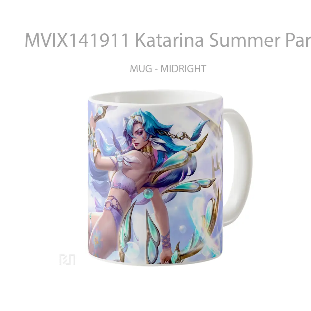 Mug Katarina Summer Party Skin Lol Wild Rift Splash Art Cangkir Gamer - All-side / Desain