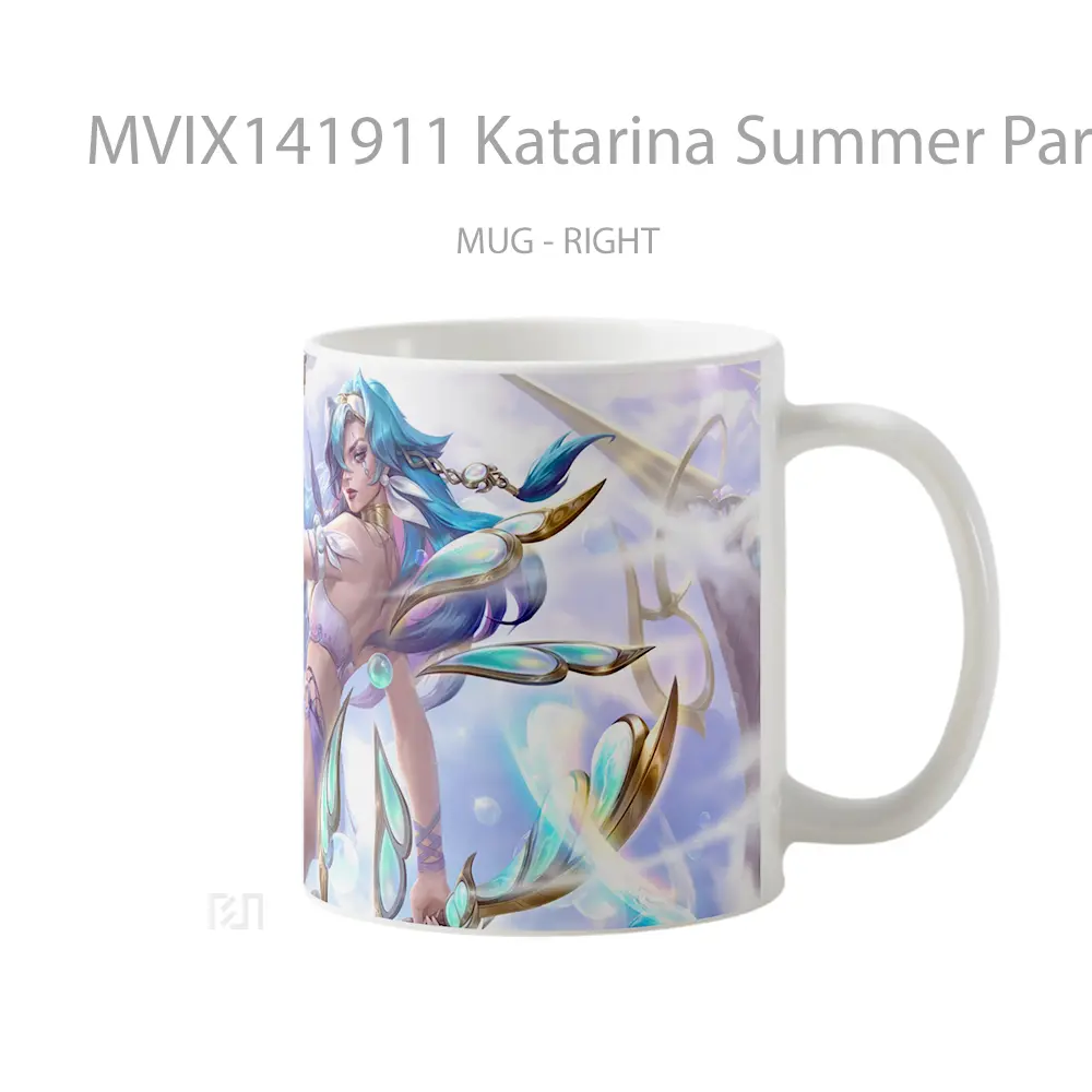 Mug Katarina Summer Party Skin Lol Wild Rift Splash Art Cangkir Gamer - All-side / Desain